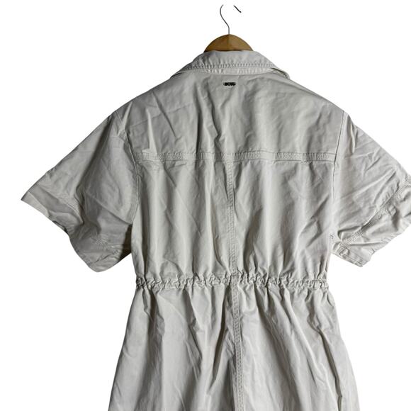 BOSS Hugo Boss Dalema White Khaki Utility Short Sleeve Shirt Dress Size 8 - Picture 13 of 16